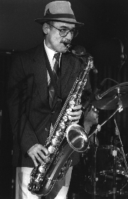 Photograph of Smokey Joe Miller playing the trumpet